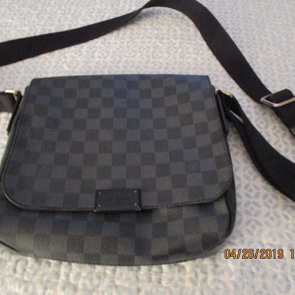 Authentic Louis Vuitton Damier Graphite District PM Messenger Bag